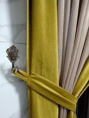 Curtain Holdbacks Small Lightweight Hooks, Vintage Bronze Rose Pattern | 4 Pack - Image 6