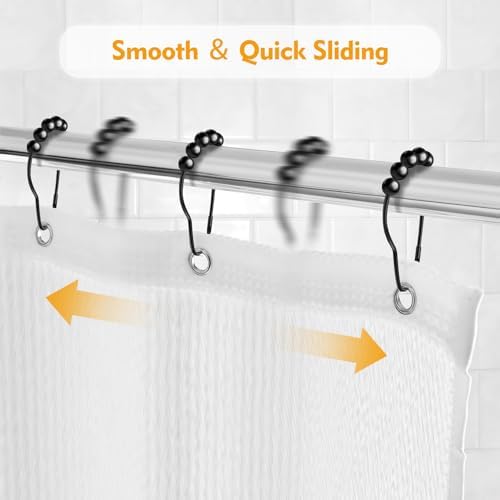 12 PCS Shower Curtain Hooks, Practical Black Shower Curtain Hooks - Image 6