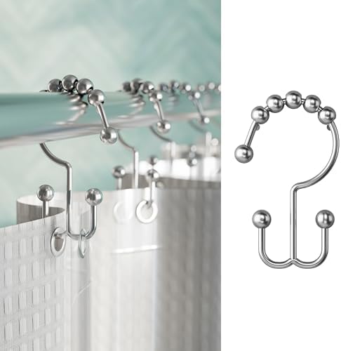 Maytex Shower Curtain Hooks, Shower Curtain Rings, Rust-Resistant Decorative by ZennaHome