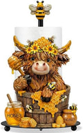 Chunful Bee Highland Cow Paper Towel Holder Sunflower Honey Kitchen Bathroom by Chunful