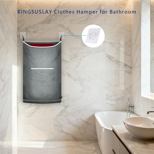 2Pcs XL Hanging Laundry Hamper, Over the Door Hamper Bag - Image 3