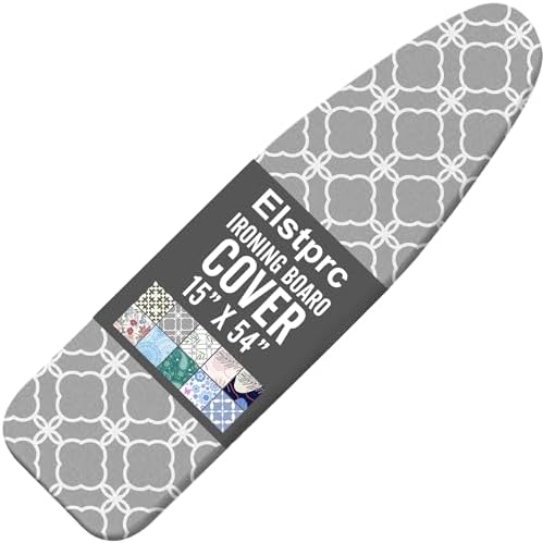 Grey Ironing Board Cover and Pad 15x54 Inch, 100% Cotton Surface Heavy Duty by Unknown