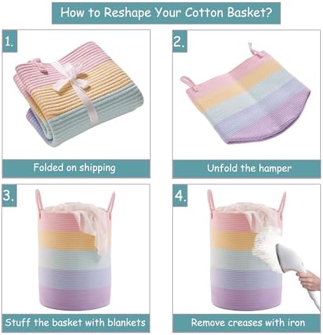 80L Extra Large Rainbow Hamper Laundry Basket - Image 6