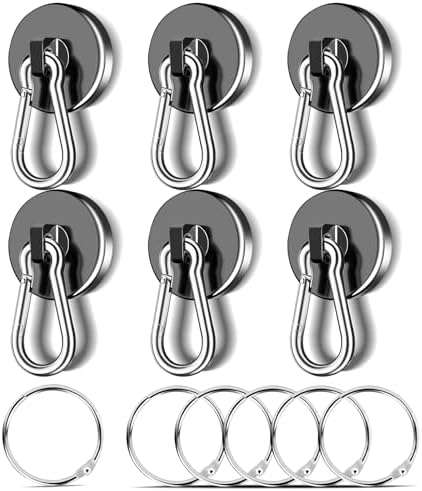 MIKEDE 6 Pack Strong Magnetic Hooks 70LBS Neodymium Magnet Hook by MIKEDE
