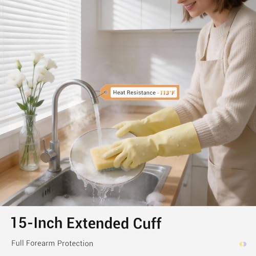 ThxToms 2 Pair Nitrile Dishwashing Cleaning Gloves, - Image 4