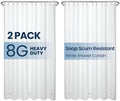 LiBa Shower Curtain PEVA 8G, 72x72 Inch White 2-Pack by Liba