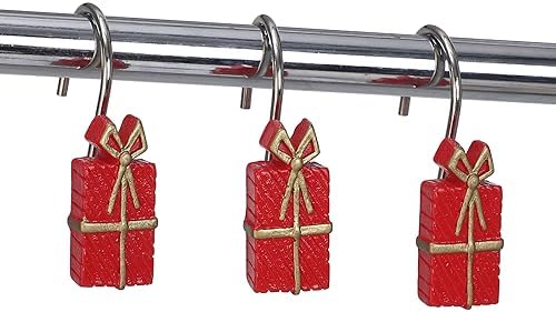 Two Fish Home Fashions Set of 12 Decorative Christmas Tree Resin Shower Curtain - Image 2