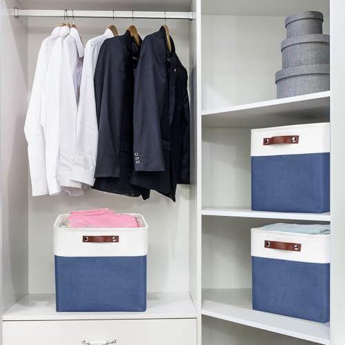 Bagnizer 13x13 Cube Storage Bins, Collapsible Fabric Storage Box, 4 Pack Closet - Image 2