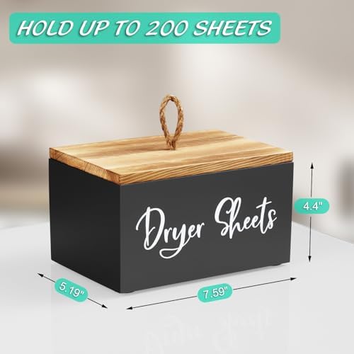 Bivvclaz Dryer Sheet Holder, Wooden Laundry Sheets Container, Laundry Room - Image 3