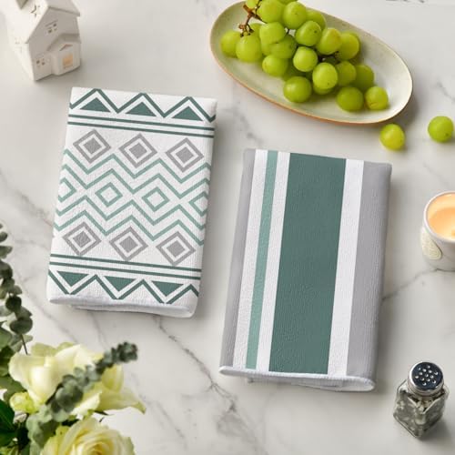 Artoid Mode Green Home Sweet Home Stripes Boho Spring Kitchen Towels Dish Towels - Image 3