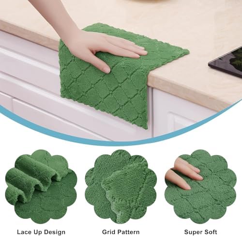 Homaxy 18 Pack Super Soft Absorbent Dish Cloths, Grass Green - Image 4