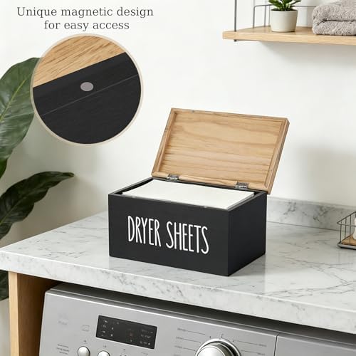 Dahey Dryer Sheet Holder, Laundry Wooden Container Holds 180 Sheets - Image 4