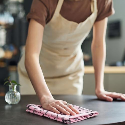 Bencailor 6 Pcs Pink Kitchen Towels Decorative Sets Dish Towels Absorbent Fast - Image 6