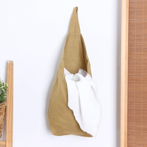 100% Linen Hanging Storage Bags Baskets 2 Pcs, Small Wall Storage Bag - Image 4