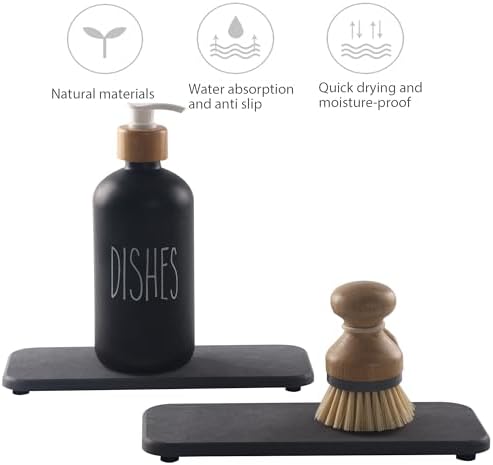 NiuYichee 2Pcs Stone Soap Trays Water Absorbing Diatomite Coaster - Image 2