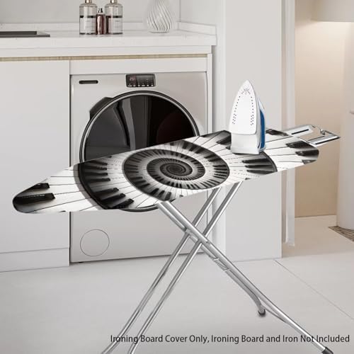 Spiral Piano Print Ironing Board Cover, Stain Resistant Black White Piano Iron - Image 2