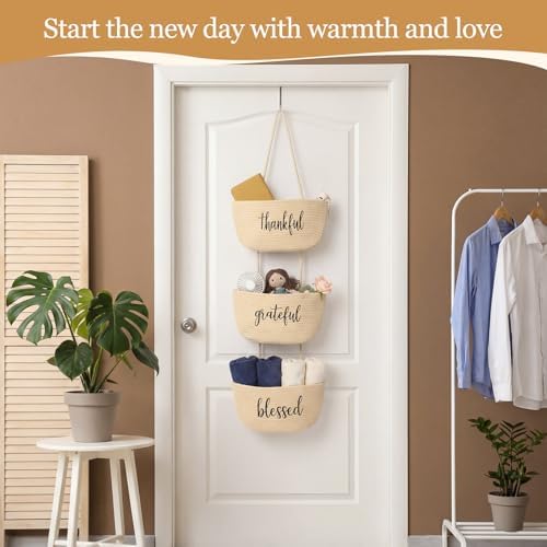 Vesici Beige over The Door Hanging Basket 3-tier - Image 4
