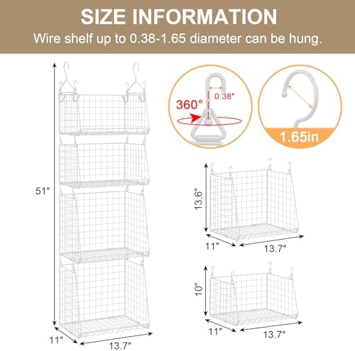 4-Tier Hanging Laundry Room Organizer: Foldable Wire Shelf Basket - Image 7