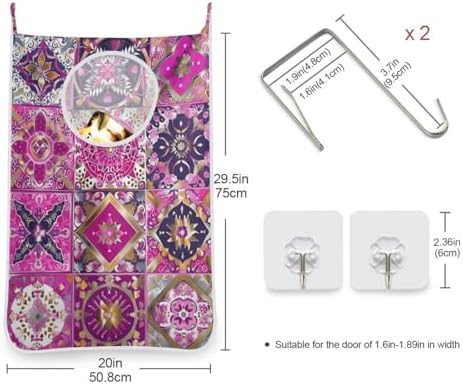 1PC Hanging Laundry Hamper Bag Over the Door Laundry Hamper Wall Hamper Large - Image 3