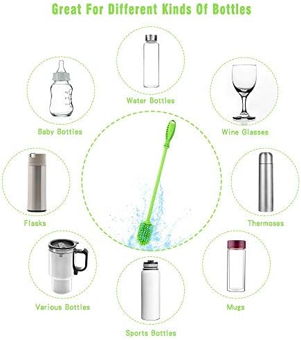 Silicone Bottle Brush with Long Handle, 12.5" Water Bottle Cleaner - Image 5