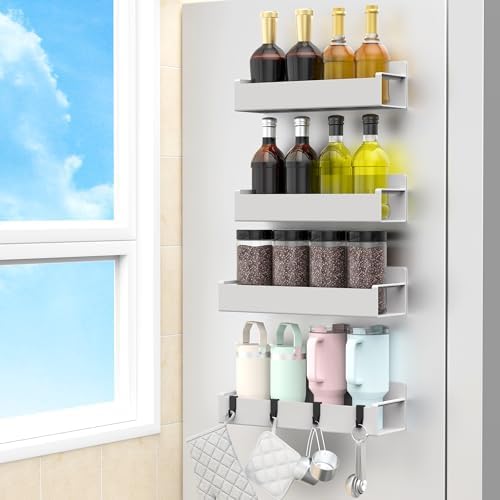 HuggieGems 4 Pack Magnetic Spice Rack Organizer by HuggieGems