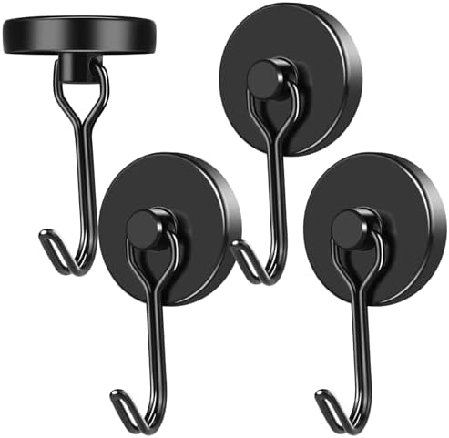 MIKEDE Black Magnetic Hooks Heavy Duty 80LB+ Swivel Strong Magnet Hook by MIKEDE