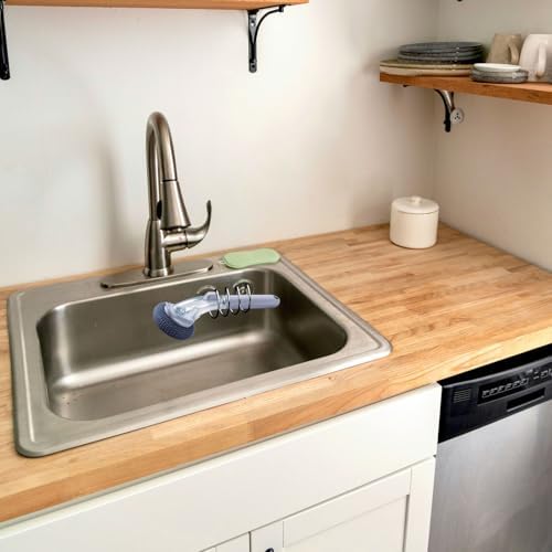 Soap Dispensing Palm Brush Holder Sink Sponge Dish Brush Holder - Image 7