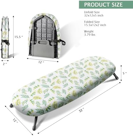 SheeChung Small Ironing Board 12"x32", Foldable Tabletop Ironing Board - Image 2