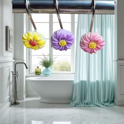 Two Fish Home Fashions Set of 12 Decorative Christmas Tree Resin Shower Curtain - Image 2
