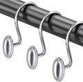 AmazerBath Chrome Shower Curtain Hooks, Decorative Modern Shower Curtain Hangers by AmazerBath