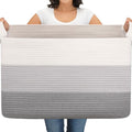 OIAHOMY Extra Large Blanket Basket, 110L Cotton Rope Woven Laundry Basket by MasterofSpaceOptimization