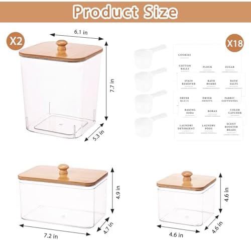 4 Pack Laundry Pods Container, Scoops & Labels - Image 2