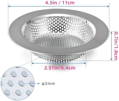 2 Packs Sink Strainer for Most Kitchen Sink Drain Basket, Upgraded Double-Layer - Image 4