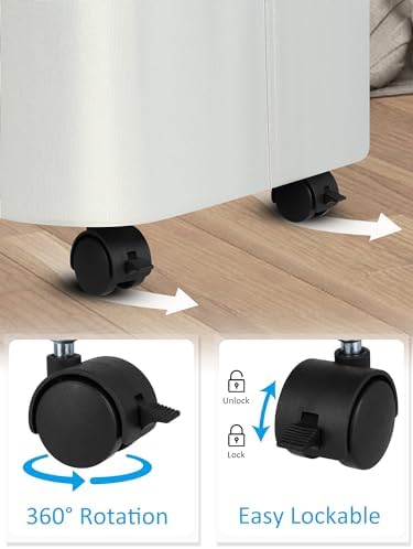 efluky Laundry Basket with Wheels, Tall Rolling Laundry Hamper with Lid and - Image 3