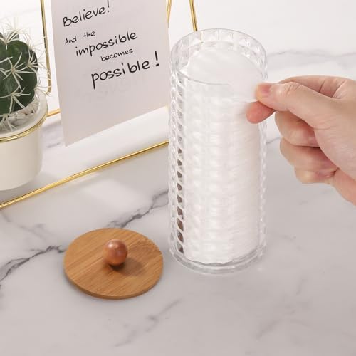 Tecbeauty Cotton Pads Holder Bathroom Storage Makeup Removers Pads Organizer - Image 4