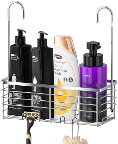 SHANSHUI Shower Hanging Caddy, Bathroom Shower Organizer Basket, Shampoo Bracket by SHANSHUI