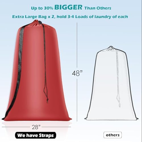 Coomee Heavy Duty Laundry Bag, 2 Pack XXL Nylon Laundry Bags - Image 2