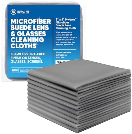 Premium Lens Screen Cleaning Cloth by Microfiber Wholesale | Gray | 8”x8” | by MicrofiberWholesale