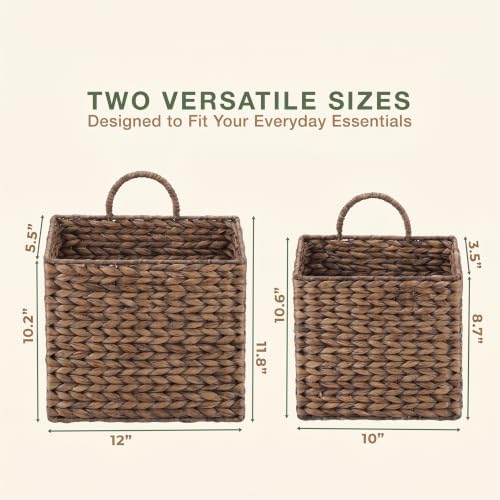 84ECO Set of 2 Black Wicker Hanging Baskets - Image 7