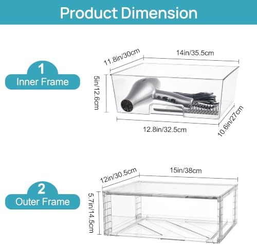 Vtopmart 6 Pack Large Clear Stackable Storage Drawers - Image 3