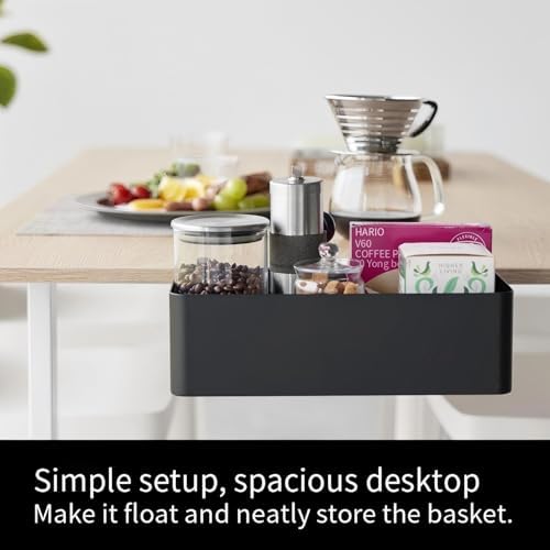 No Drill Desk Side Storage, Hanging Organizer, Clamp on Table Basket, Minimalist - Image 5
