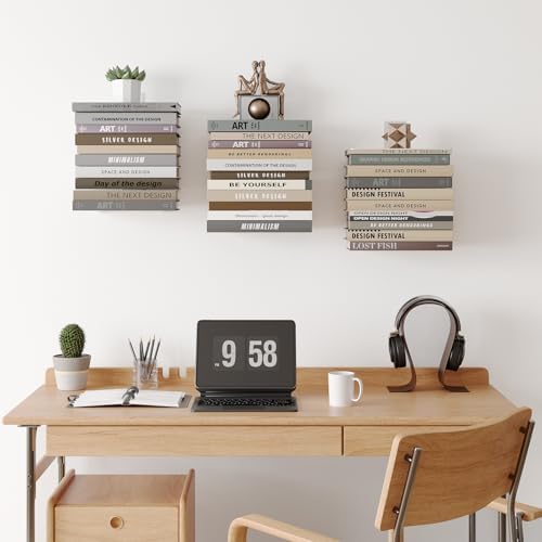 Wawocs Invisible Bookshelves for Wall, 4 Tier Floating Bookshelf Made of Heavy - Image 2