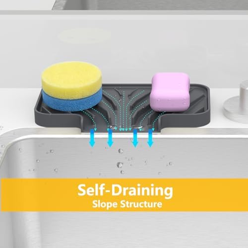 Sponge Holder for Kitchen Sink, 7.9"×4" Soap Tray - Image 2