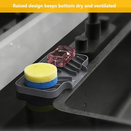 Sponge Holder for Kitchen Sink, 7.9"×4" Soap Tray - Image 3