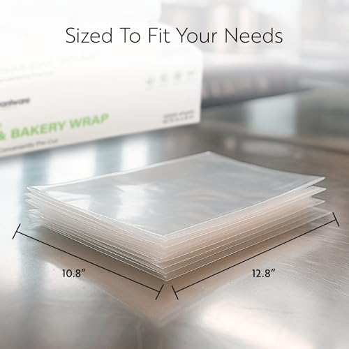 Restaurantware Plastic Food Wraps 10000 Pack of 10.75" x 12" Pre-Cut Clear - Image 2