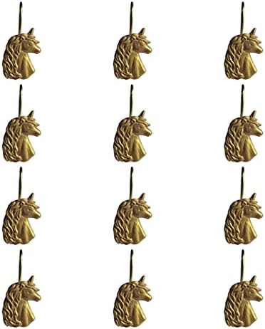 Two Fish Home Fashions Set of 12 Decorative Unicorn Shower Curtain Hooks - Image 5
