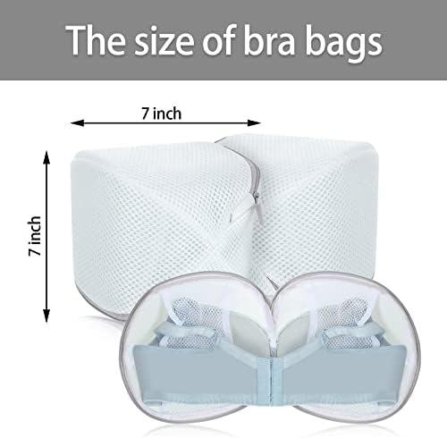 Shappy 6 Pcs Bra Washing Bag for Laundry Storage Women 7.87 Inch Gray - Image 2
