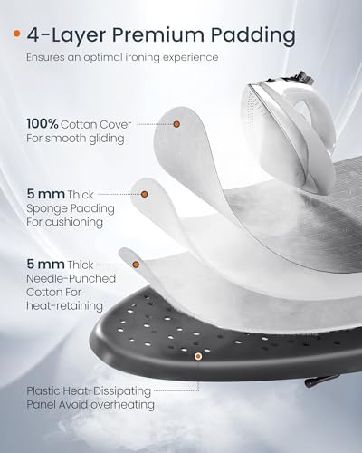SONGMICS Ironing Board, with Iron Rest, 43 x 13 Inches - Image 5
