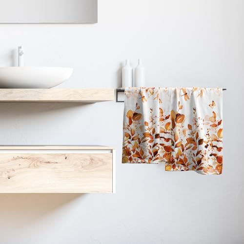 Orange Fall Hand Towels Set of 2 Eucalyptus Decorative Fingertip Towels - Image 6