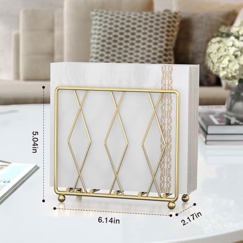 Gold Metal Napkin Holder for Table - Image 3